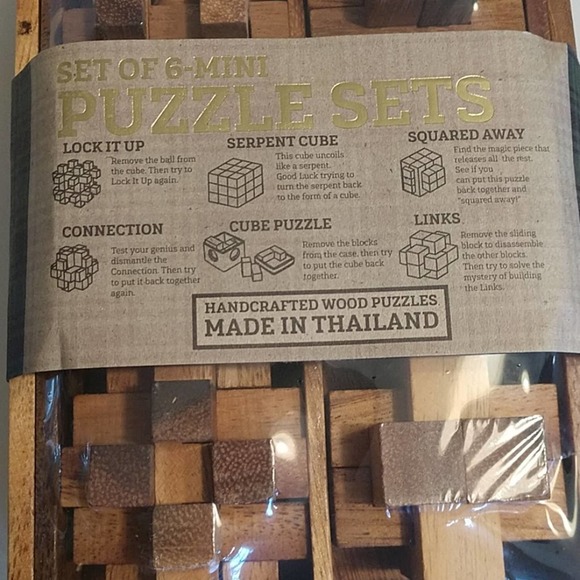 Wood Set of 6 Mini Puzzle Sets - Picture 2 of 8